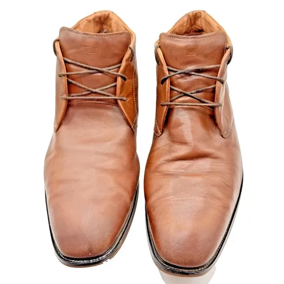 Florsheim Men Sorrento Plain Toe Boots Chukka 13 Brown Flexsole Leather  Brogue