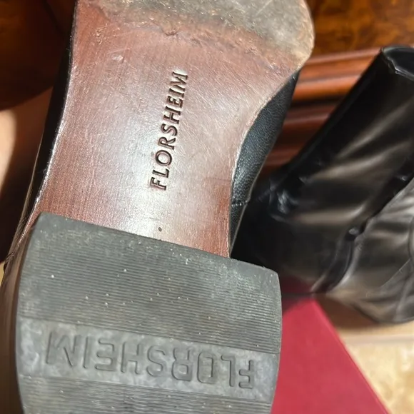Florsheim Men’s Stylish Duke Bike Toe Black Leather Zipper Boots, Size 10.5