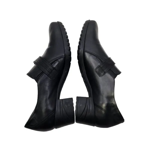 Fluchos Charis F0942 Women's Comfort Slip-On Shoes Size 39 Black Leather