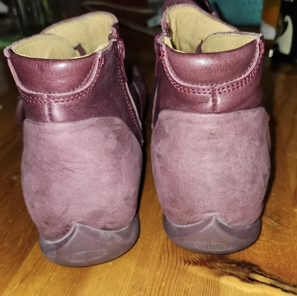 Fluevog Peacemaker Mildred Burgundy ankle boots Women's 8 Men's 6