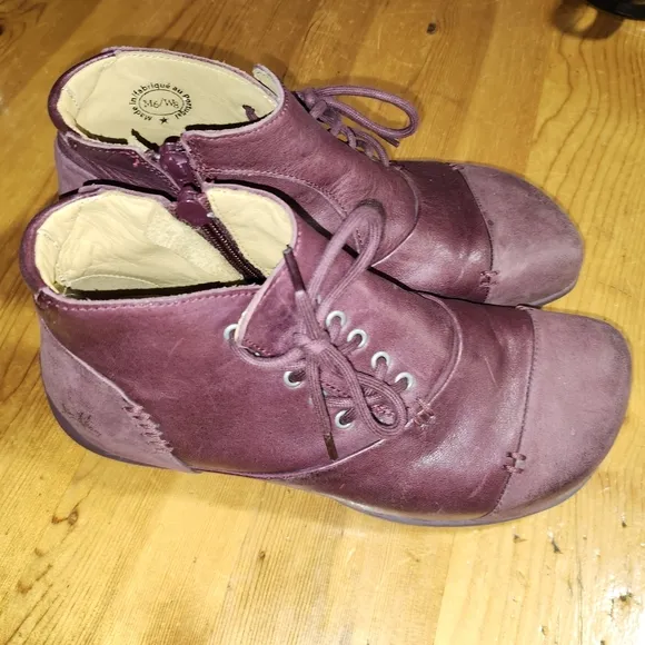 Fluevog Peacemaker Mildred Burgundy ankle boots Women's 8 Men's 6
