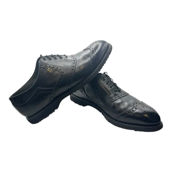Footjoy Classics Golf  Shoes 55186 Mens Black Leather Wingtip Spikeless Size 9 C