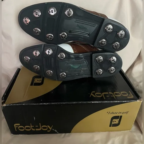 FootJoy DryJoy Men's Brown and White Golf Shoes. Size 11.5