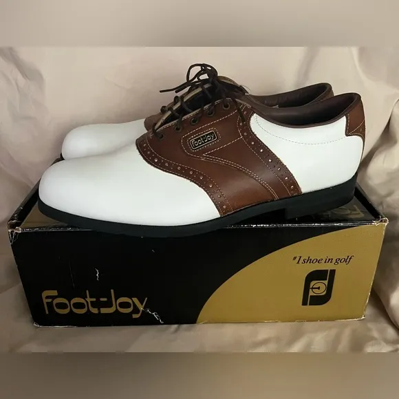 FootJoy DryJoy Men's Brown and White Golf Shoes. Size 11.5