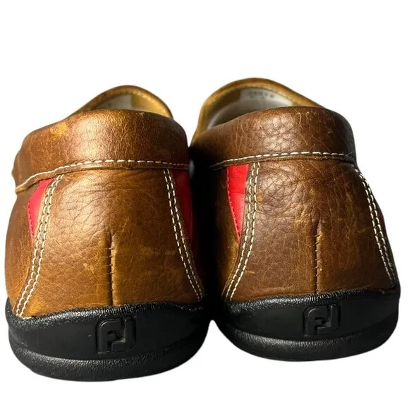 FootJoy Men's Size 9.5 Club Casuals Brown Leather Loafers Comfort Slip Ons