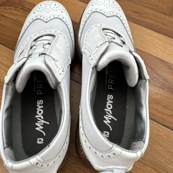 Footjoy Myjoys Dryjoys Premier Series Boa Golf Shoes Women's White Size 8