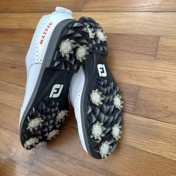 Footjoy Myjoys Dryjoys Premier Series Boa Golf Shoes Women's White Size 8
