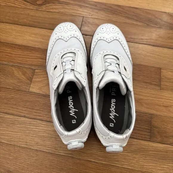 Footjoy Myjoys Dryjoys Premier Series Boa Golf Shoes Women's White Size 8