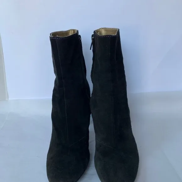 Fornarina Y2K Brown Black Suede Rainbow Contrast Stitch Round Toe Boots  Size 38