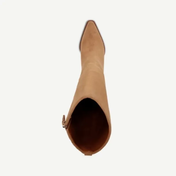 Franco Sarto Knee High Boot In Pastorial Taupe Beige Suede