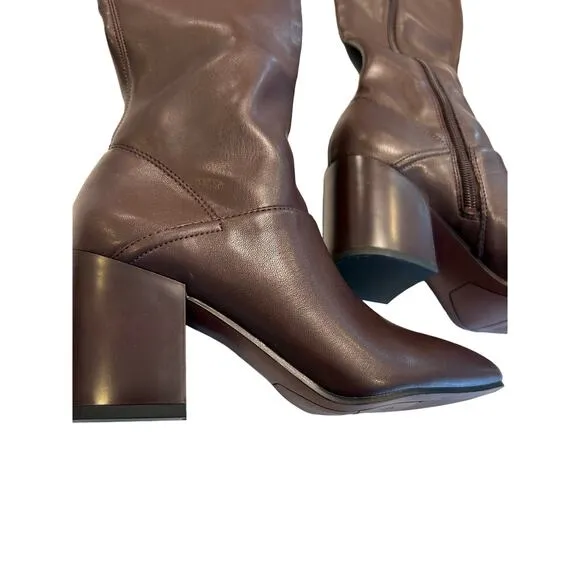 Franco Tribute Cordovan Brown Knee High Boot  Women's Size 6W, Stylish and Comfy