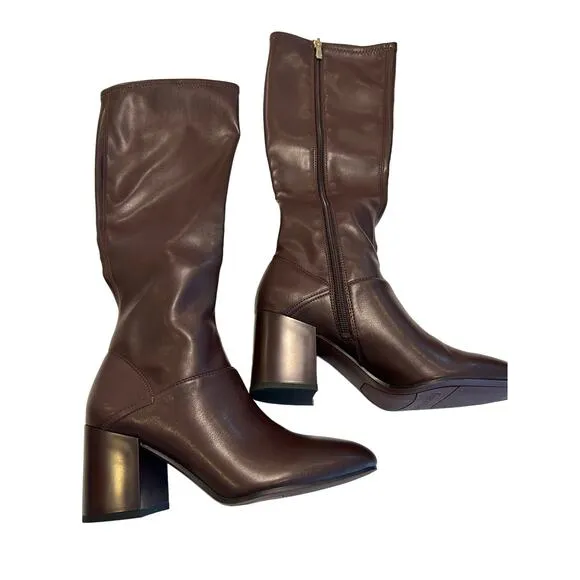 Franco Tribute Cordovan Brown Knee High Boot  Women's Size 6W, Stylish and Comfy