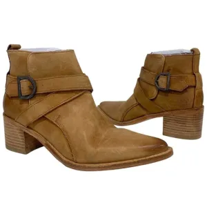 Free People | Boots Back Loop Leather Ankle Neutral Point Toe New