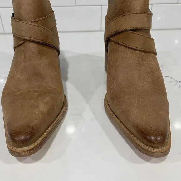 Free People | Boots Back Loop Leather Ankle Neutral Point Toe New
