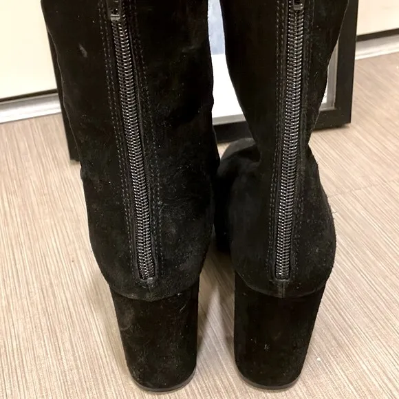 Free People Day For Night suede platform heeled booties in black EU 40 = US 9.5