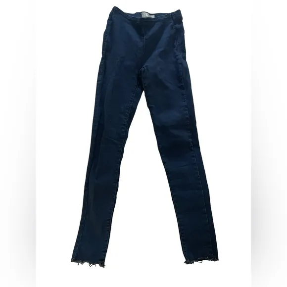 Free People Easy Goes It High Waist Pull on jeggings leggings jeans dark blue 24