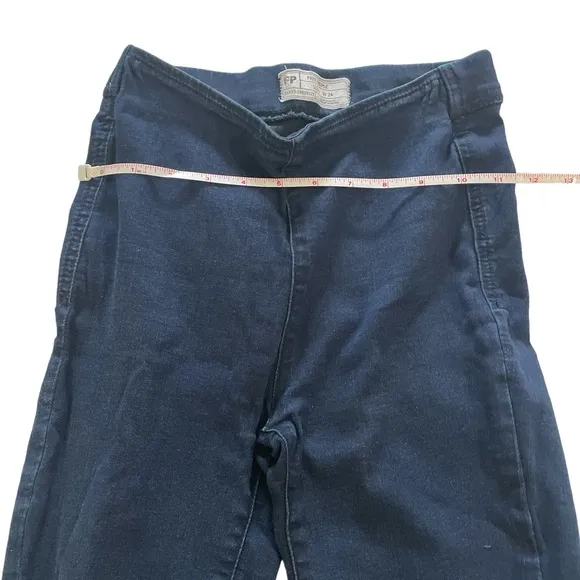 Free People Easy Goes It High Waist Pull on jeggings leggings jeans dark blue 24
