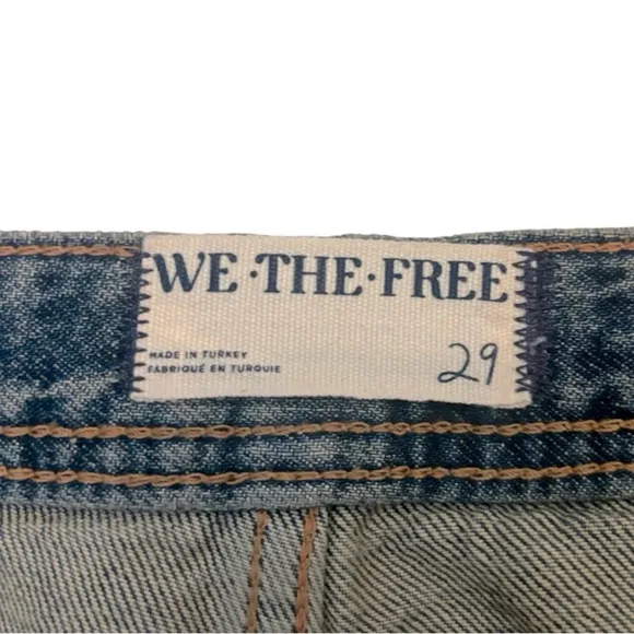 Free People Izzy Mid Rise Flared Jeans - Light Wash, Size 29, Boho Vintage Look