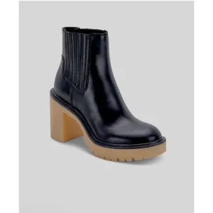 Free People James Chelsea Boot Womens Sz 9 (39.5) Black Leather Chunky Gum Sole