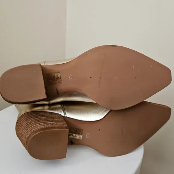 Free People Jeffery Campbell Dagget Western Boots Gold Platinum