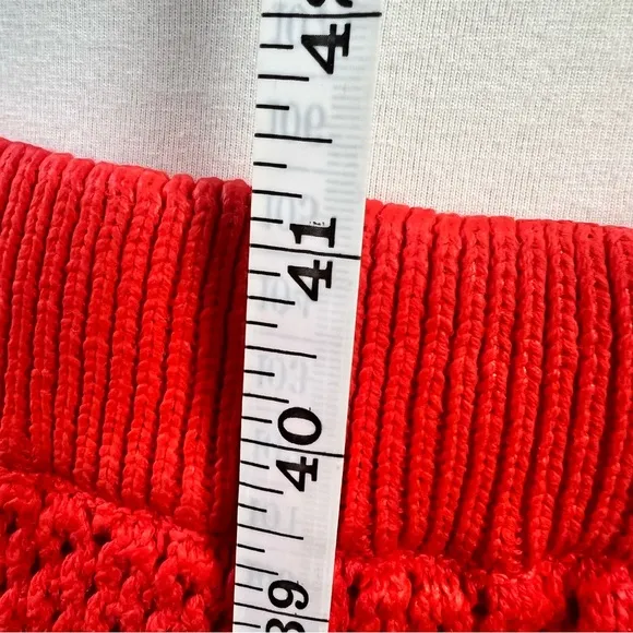 Free People Long Crochet Maxi Skirt Size Med Bright Orange