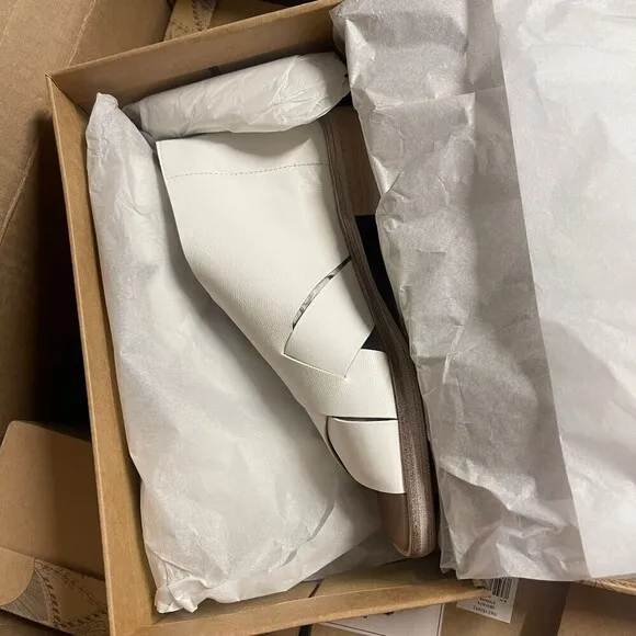 FREE PEOPLE Sun Valley Leather Open-toe D'orsay Sandals in White Size 38 NIB