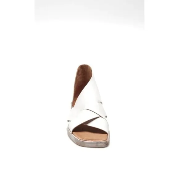 FREE PEOPLE Sun Valley Leather Open-toe D'orsay Sandals in White Size 38 NIB