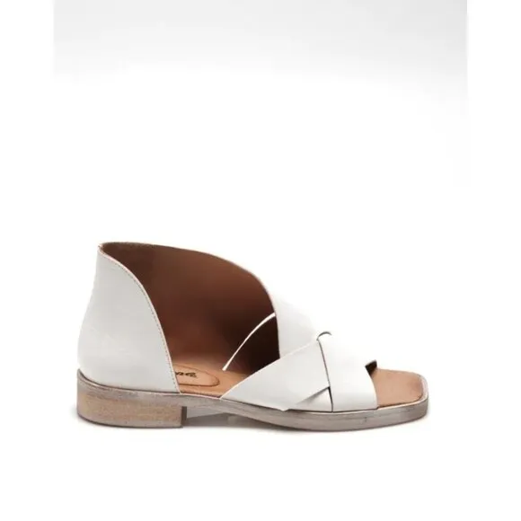 FREE PEOPLE Sun Valley Leather Open-toe D'orsay Sandals in White Size 38 NIB