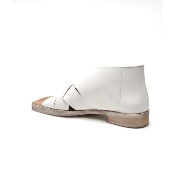 FREE PEOPLE Sun Valley Leather Open-toe D'orsay Sandals in White Size 38 NIB