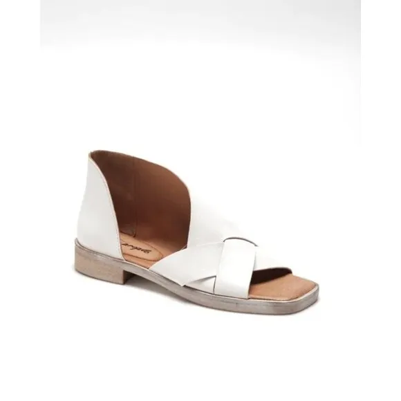 FREE PEOPLE Sun Valley Leather Open-toe D'orsay Sandals in White Size 38 NIB
