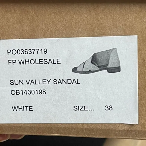 FREE PEOPLE Sun Valley Leather Open-toe D'orsay Sandals in White Size 38 NIB