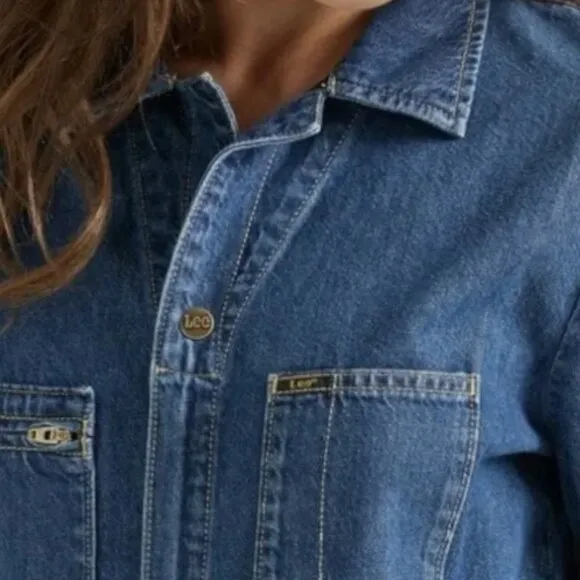 Free People X Lee Union-All Denim Jumpsuit - Blue - Size Medium
