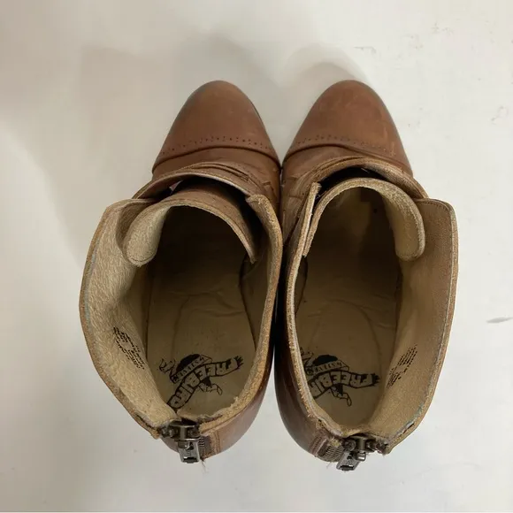 Freebird MALBC Leather Boots Cognac Brown 9