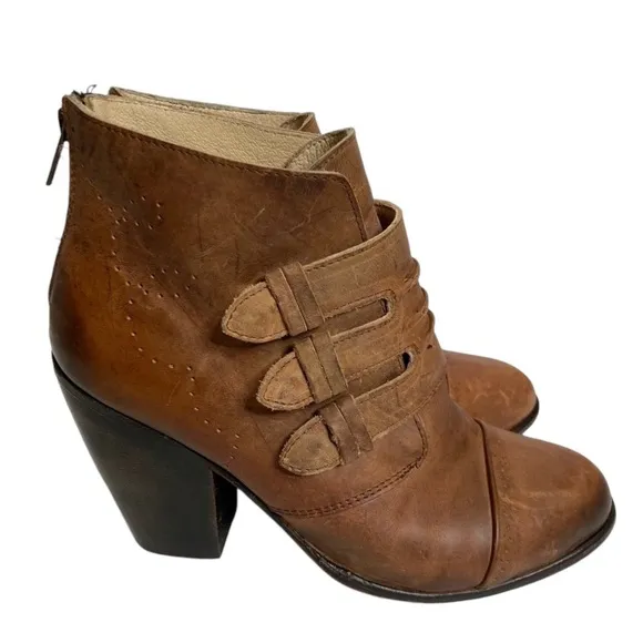 Freebird MALBC Leather Boots Cognac Brown 9