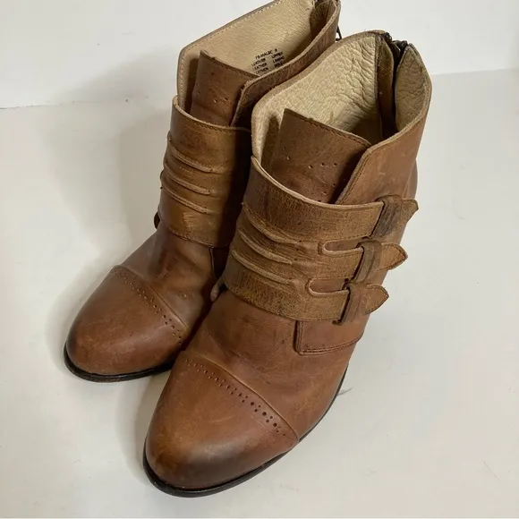 Freebird MALBC Leather Boots Cognac Brown 9