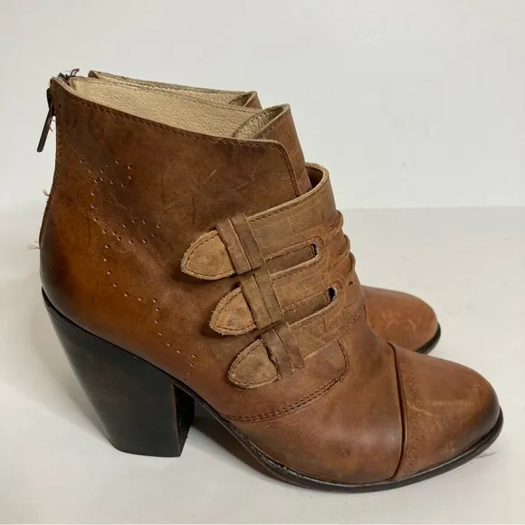 Freebird MALBC Leather Boots Cognac Brown 9