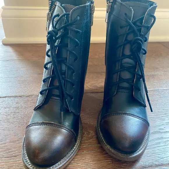 Freebird Women's Black and Brown Lace-Up Boots. Brand new!