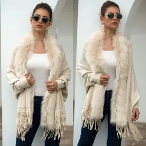Fringed Elegance Open Poncho