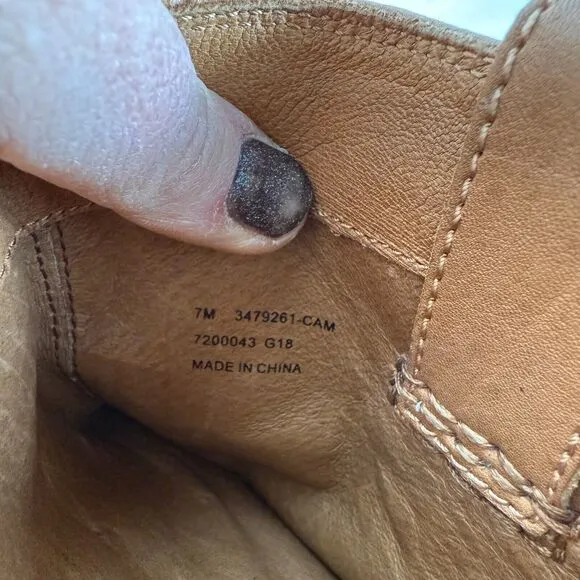 Frye Anna Shortie Boots Womens 7 Brown Leather Pull-On Ankle Booties 3479261-CAM