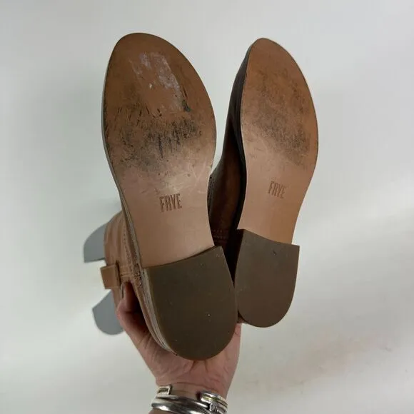 Frye Anna Shortie Boots Womens 7 Brown Leather Pull-On Ankle Booties 3479261-CAM