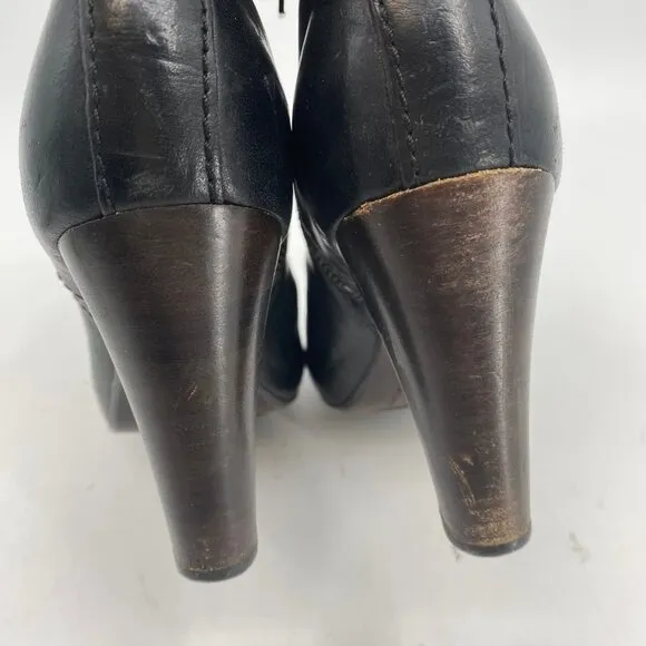 Frye Black Miranda Zip Heeled Boots | Size 7