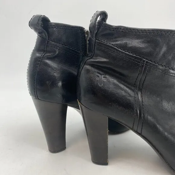 Frye Black Miranda Zip Heeled Boots | Size 7