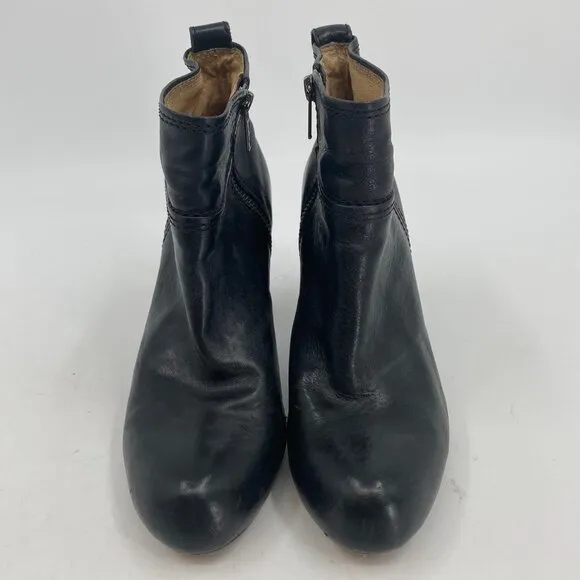 Frye Black Miranda Zip Heeled Boots | Size 7