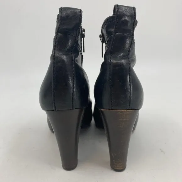 Frye Black Miranda Zip Heeled Boots | Size 7