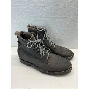 Frye Boots 10.5D Plain Toe Lace Up Black suede Leather Work Men's