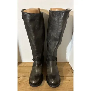 FRYE Boots Women's Size 9 Black 76525 Vera Tall Slouch Boots 11&quot; Shaft Buckles