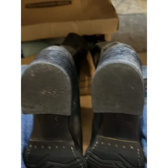 FRYE Boots Women's Size 9 Black 76525 Vera Tall Slouch Boots 11&quot; Shaft Buckles