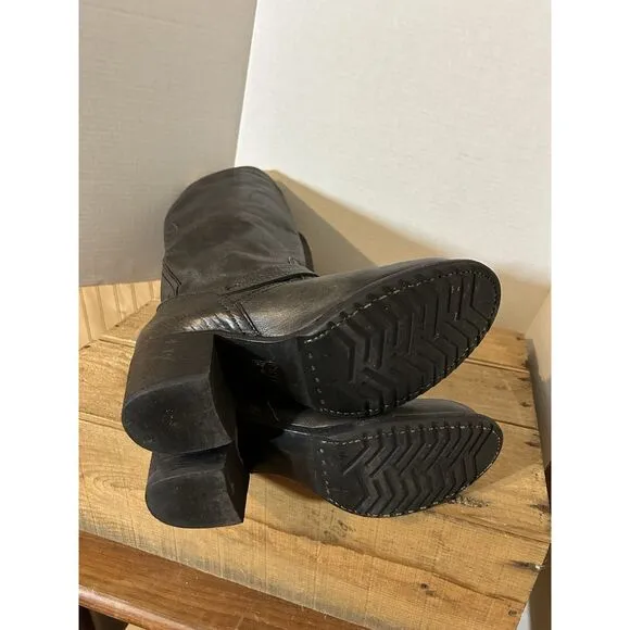 FRYE Boots Women's Size 9 Black 76525 Vera Tall Slouch Boots 11&quot; Shaft Buckles