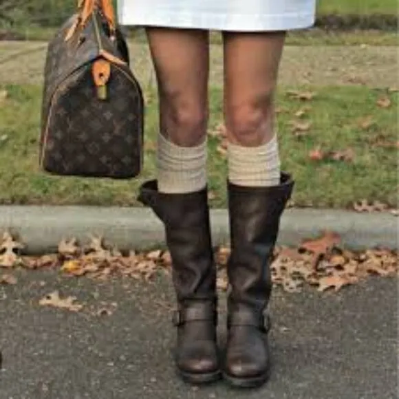 Frye Brown Combat Moto Boots with Classic Design Women Size 8