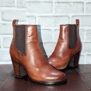 Frye Chelsea Boot Dark Brown Antiqued Polished Leather